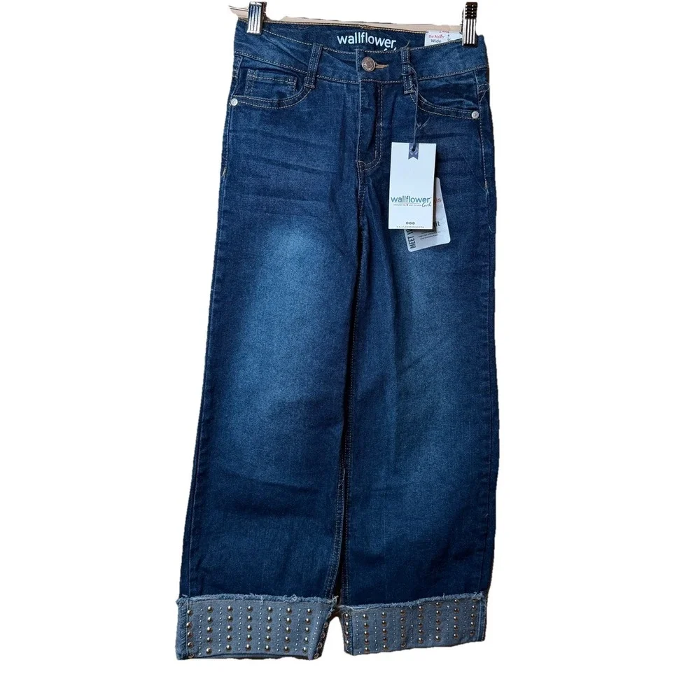 Wallflower the Alexis Girl‎ Wide Leg Fit Denim Blue Jeans High Rise Size 7 NWT